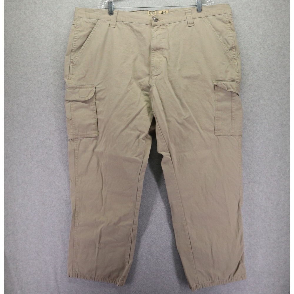 RedHead Pants Mens 46x32 Ripstop Cargo Pocket‎ Outdoor Work Flat Front Tan Khaki
